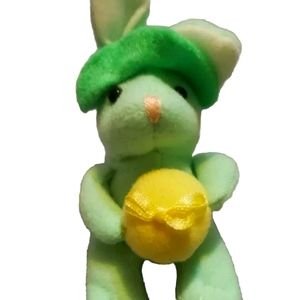 Mini Kids of America Easter Bunny 4” Green Vtg Plush Pastel